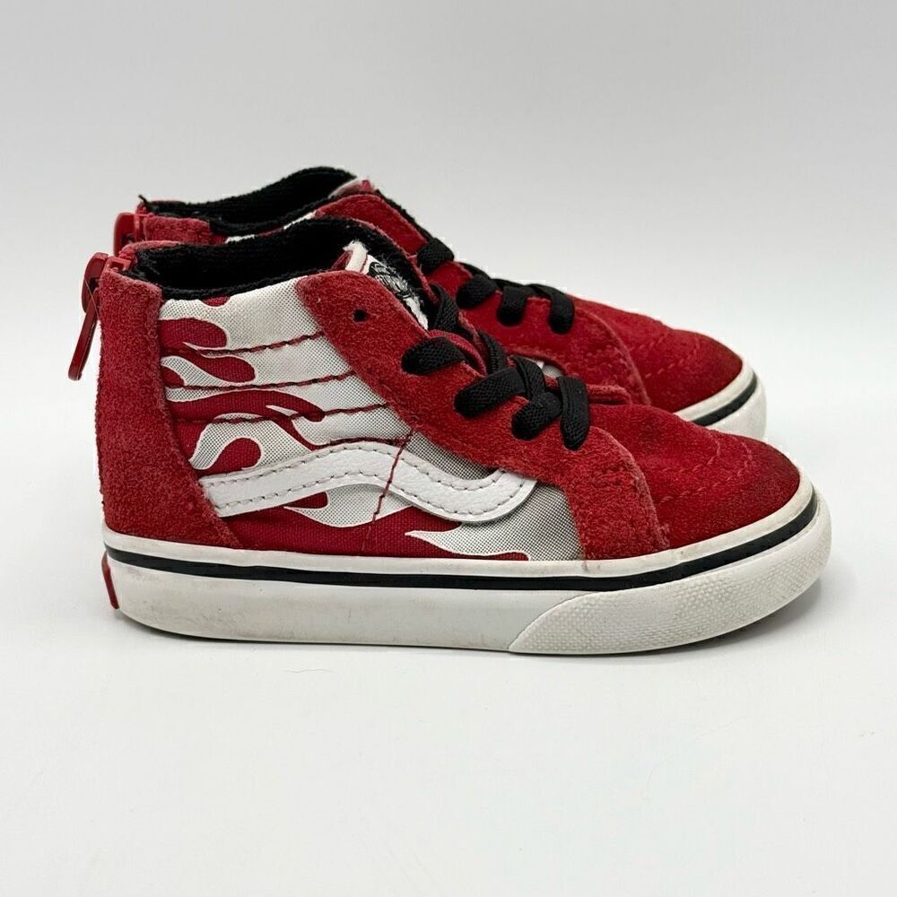Vans Red Flame SK8-HI High Top Sneakers - Toddler US 7